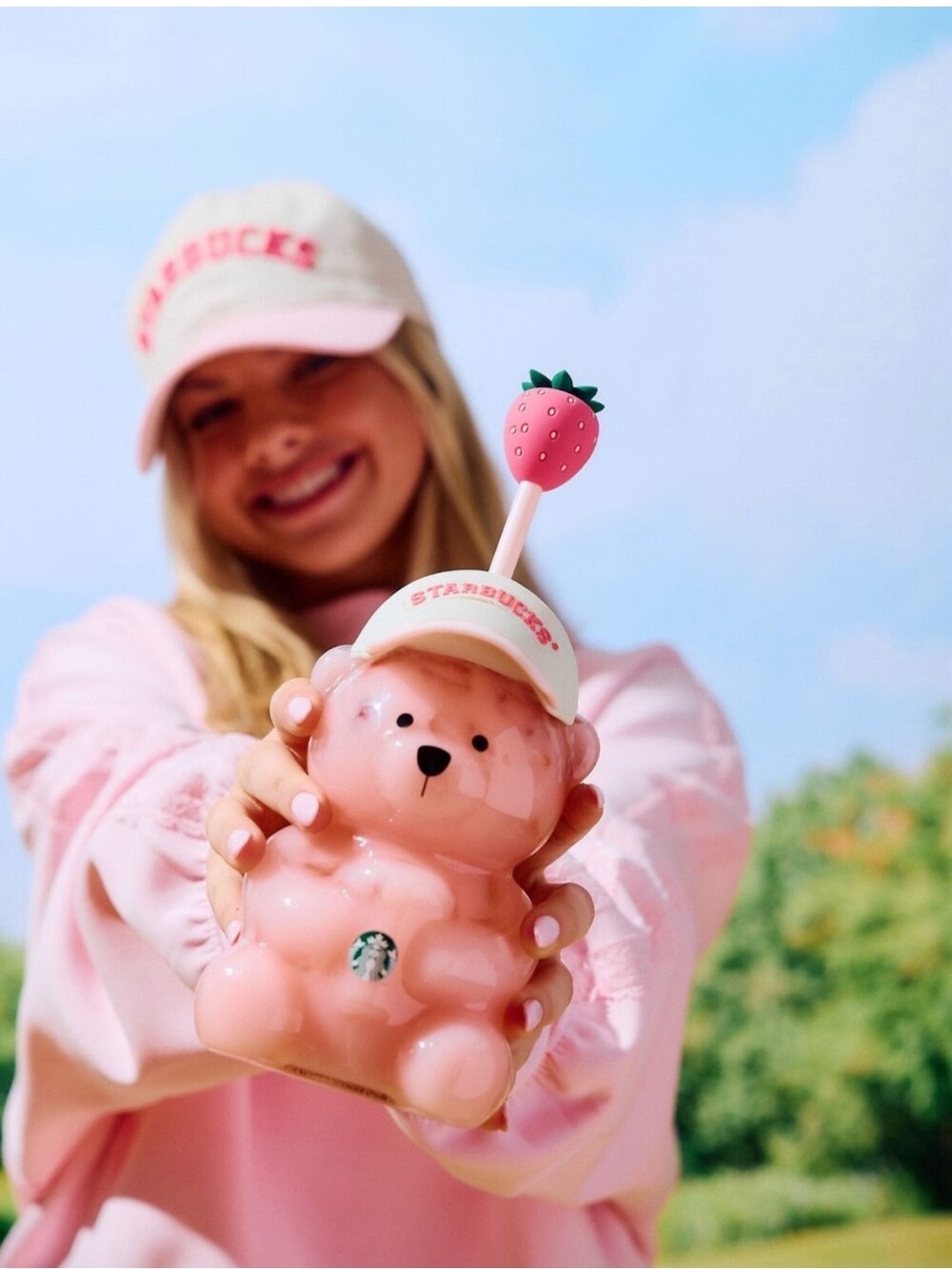 Limited edition Starbucks Summer Bearista Cup with Strawberry Straw